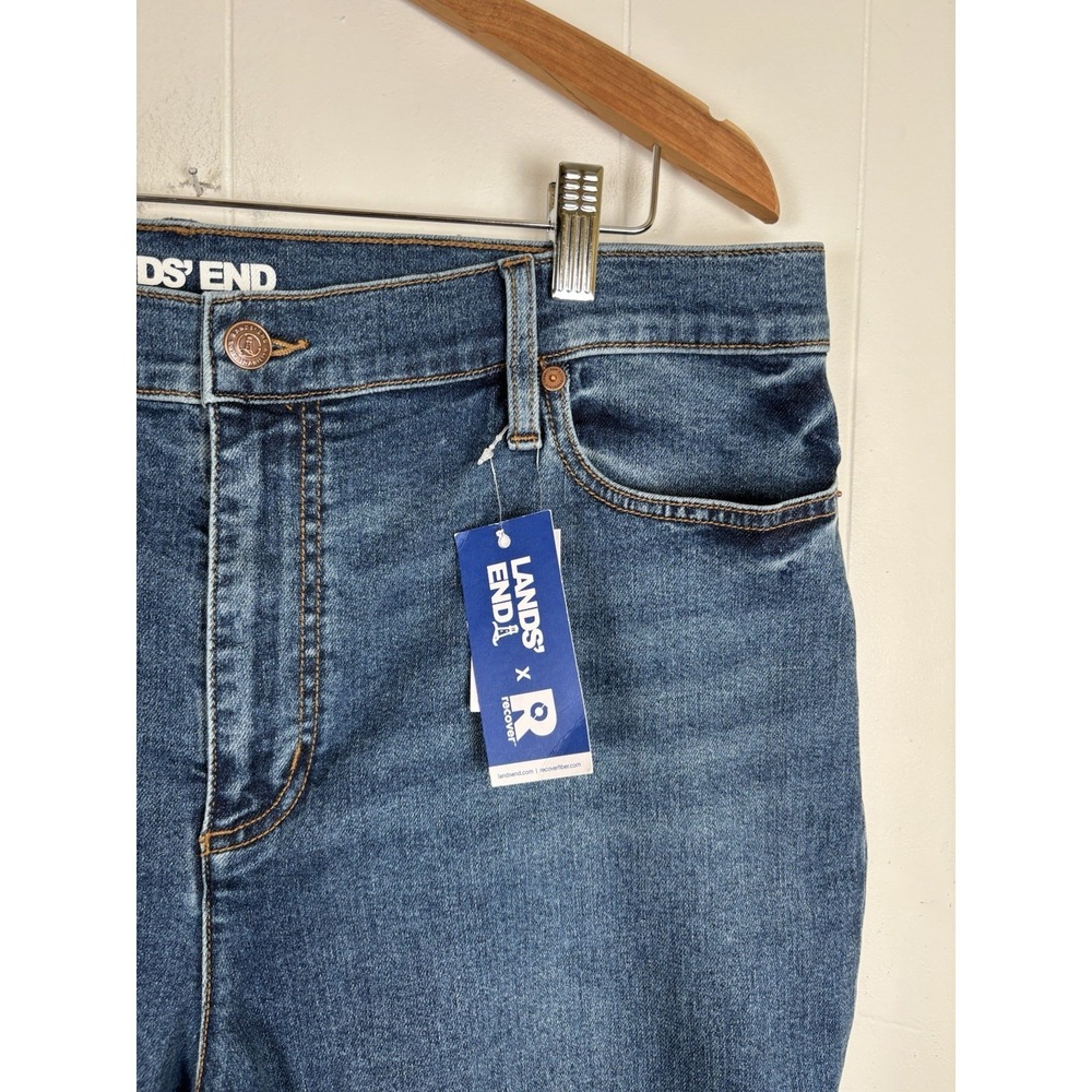 Lands' End Womens 18 High Rise Ankle Jeans Blue‎ Cotton Dark Wash  - NEW - Picture 3 of 9
